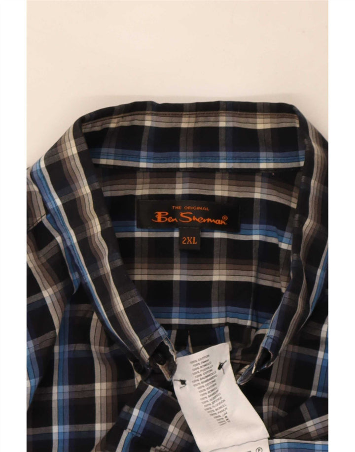 Ben Sherman muška košulja 2XL crni karirani pamuk