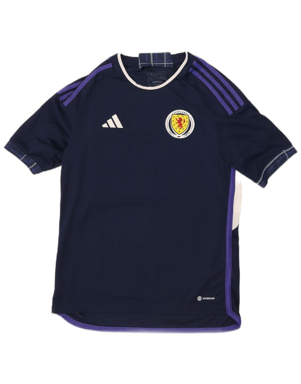 Adidas Boys Ferrari Graphic T-Shirt Top 15-16 Years Navy Blue Colourblock