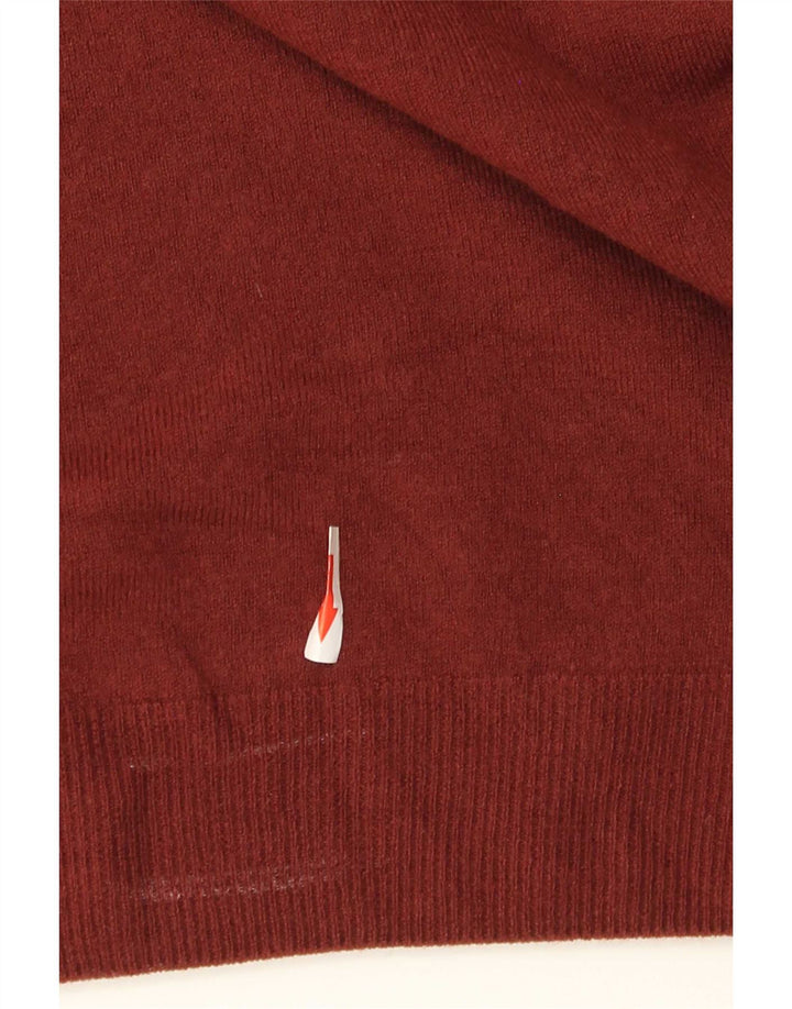 Marks & Spencer Mens V-Neck Jumper Sweater Medium Burgundy Acrylic