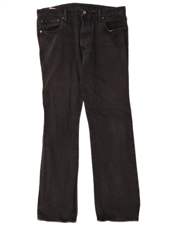 LEVI'S Mens Straight Jeans W34 L32 Black Cotton