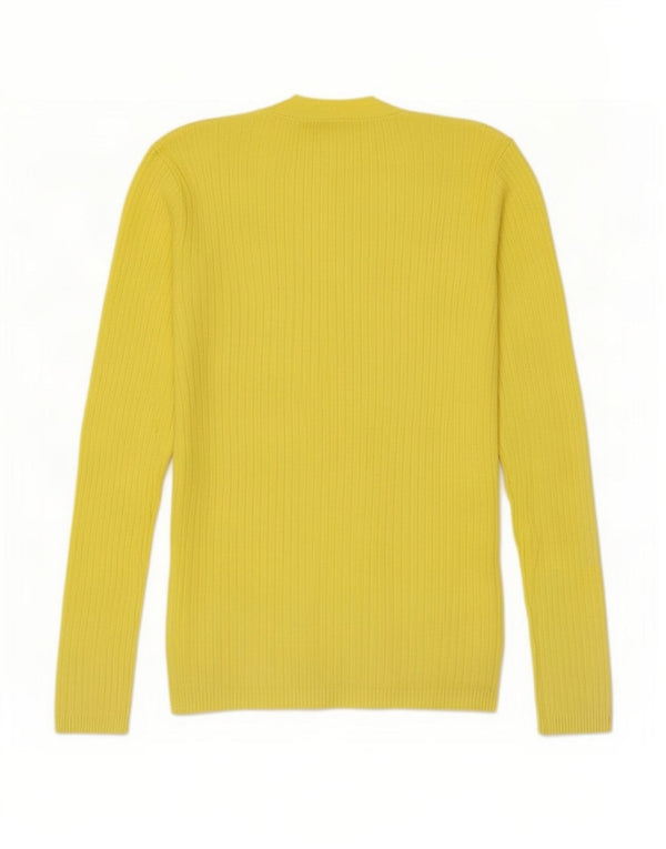 Zara Mujer Cárdigan Suéter UK 12 Viscosa Amarilla Mediana