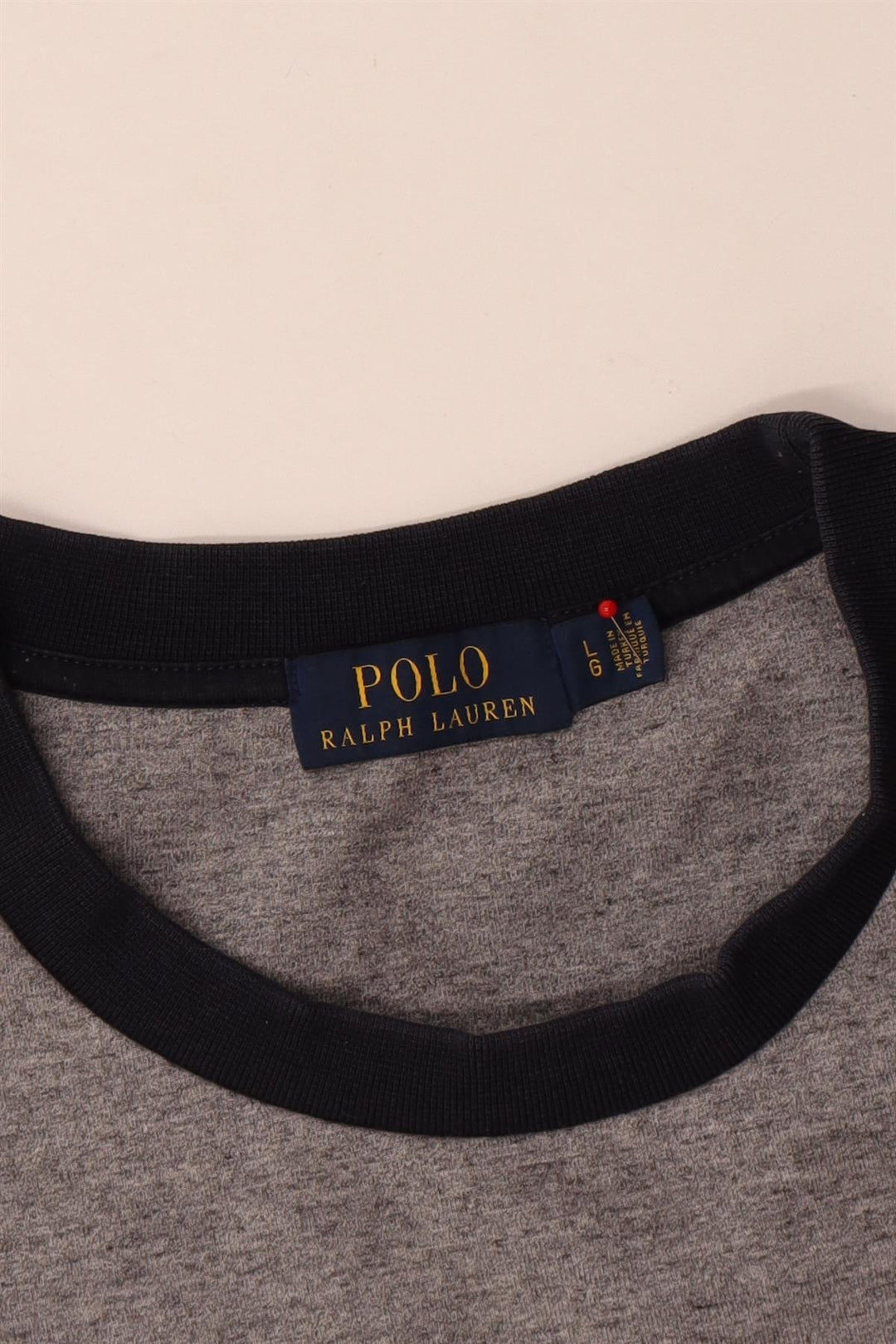 Polo Ralph Lauren Mens Sweatshirt Jumper Large Grey Colourblock Polyester