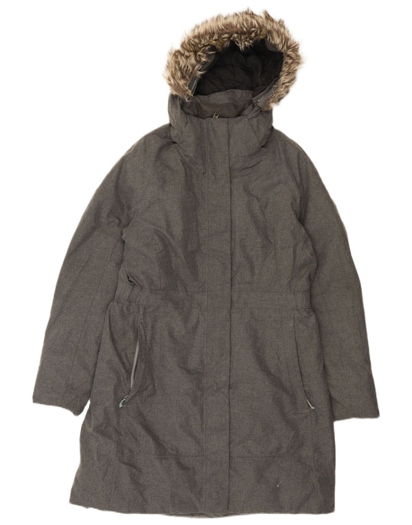 The North Face Wattierter Damenmantel mit Kapuze, UK 16, Größe L, Grau, Polyester