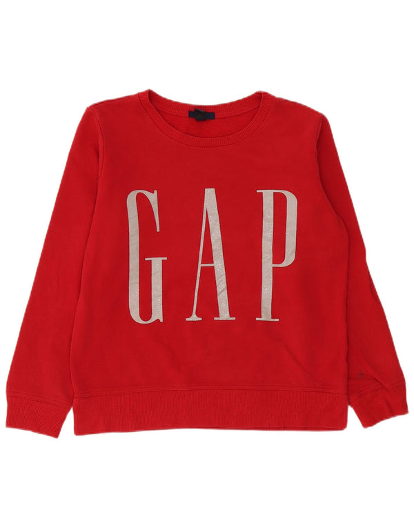 Gap Felpa con grafica da donna Maglione UK 14 Medio Rosso Cotone