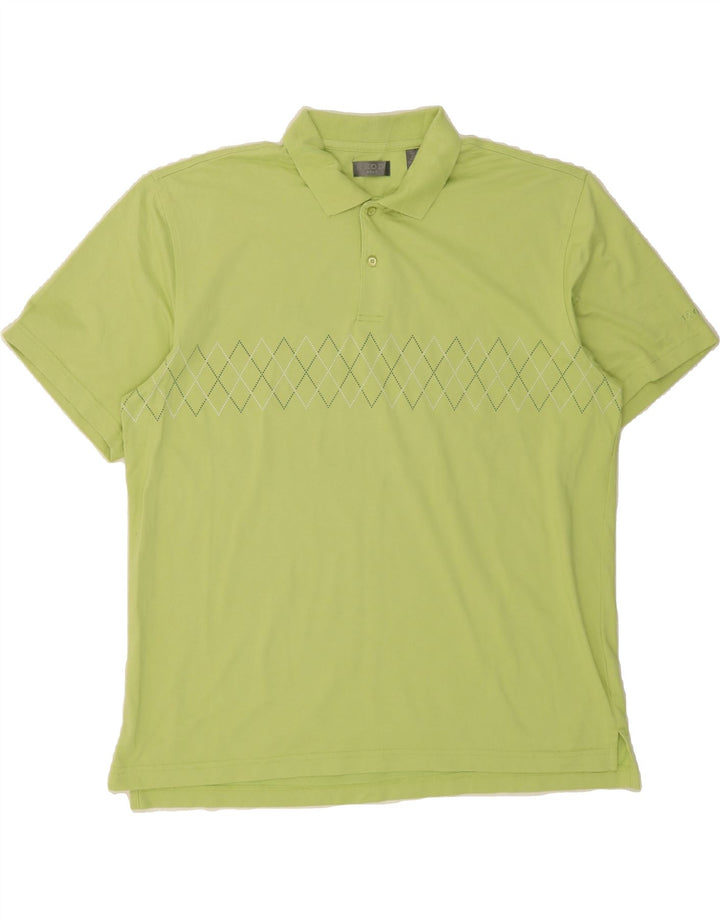 IZOD Mens Polo Shirt Large Green Argyle/Diamond Cotton Vintage Izod and Second-Hand Izod from Messina Hembry 
