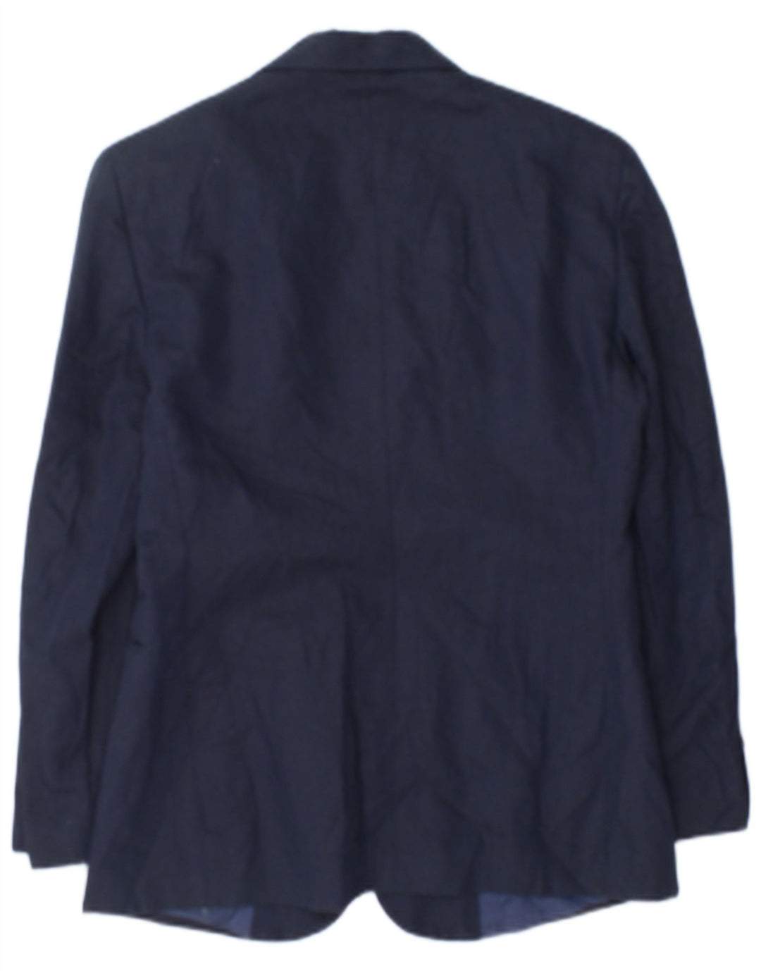 Benetton Womens 2 Button Blazer Jacket IT 42 Medium Navy Blue Cotton