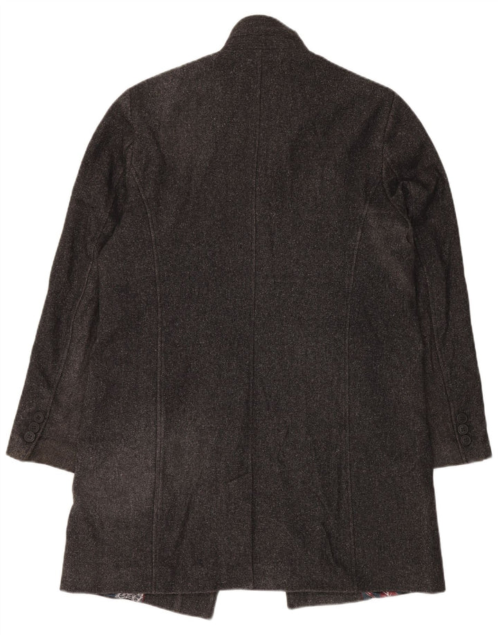Ted Baker Mens Overcoat Size 2 Small Grey Flecked Wool