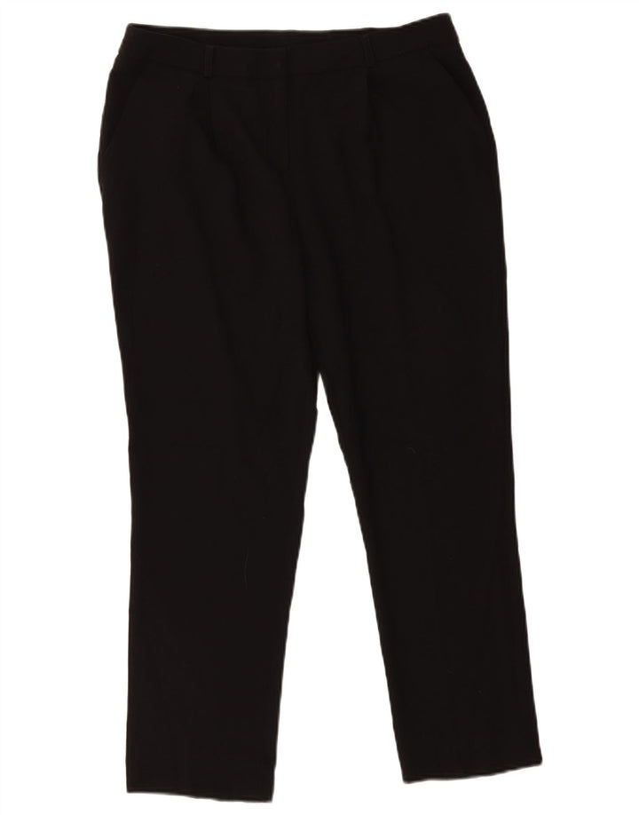 M&Co Womens Slim Chino Trousers UK 12 Medium W32 L25 Black Polyester