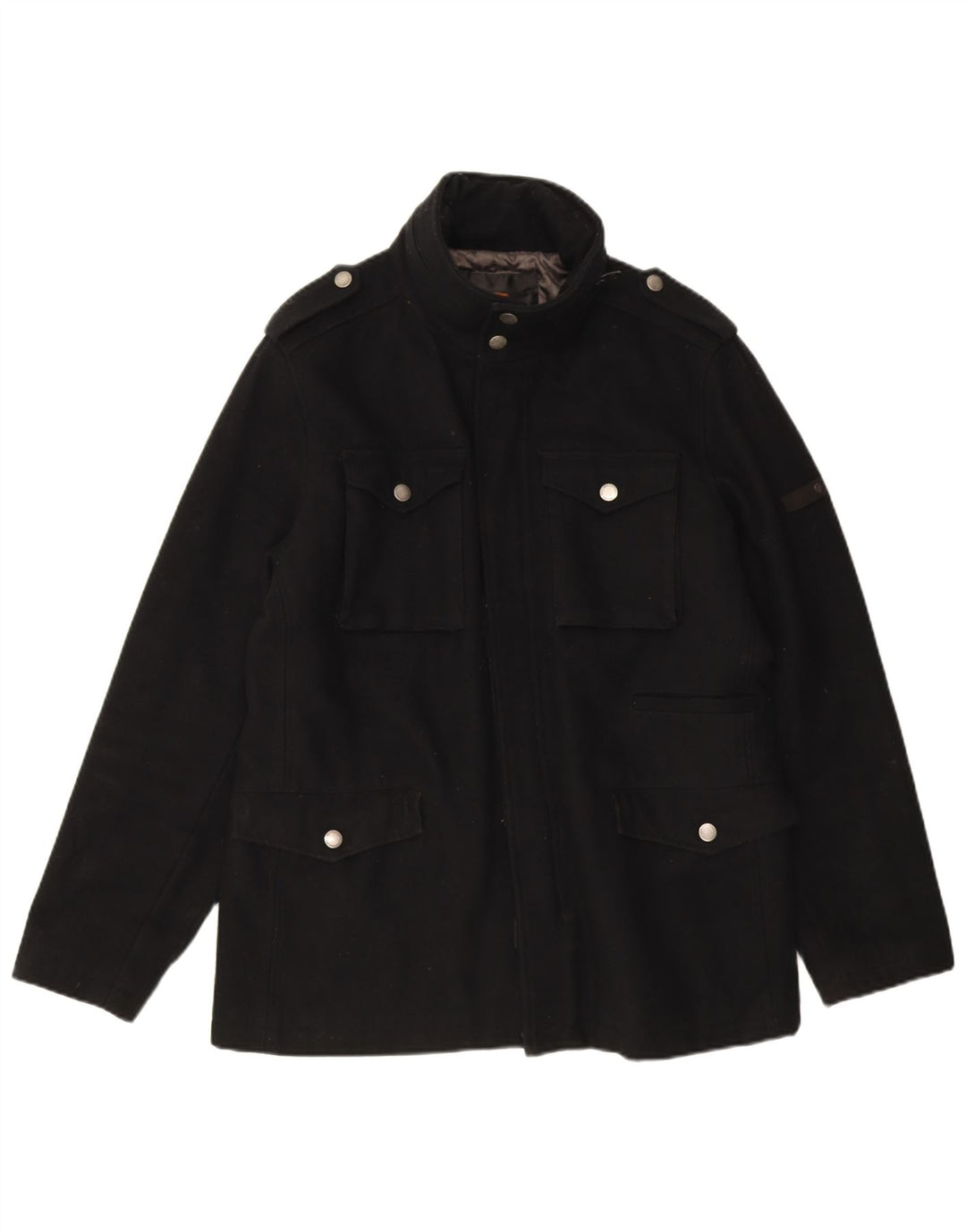 Giacca utility da uomo Ben Sherman UK 40 Large Black Wool