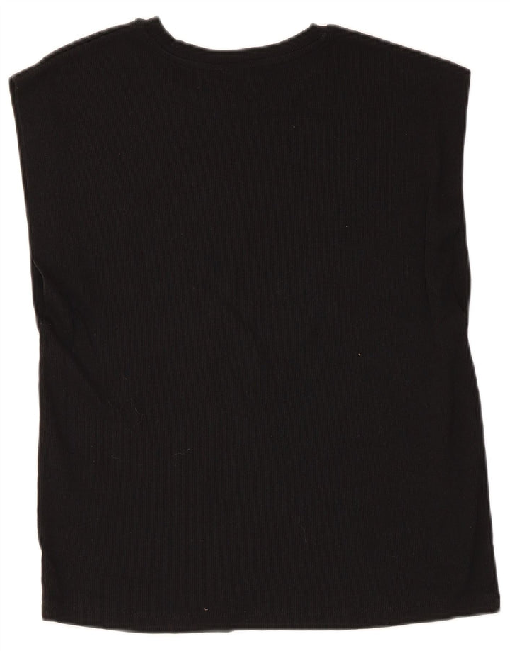 Zara Femme Débardeur UK 10 Petit Coton Noir