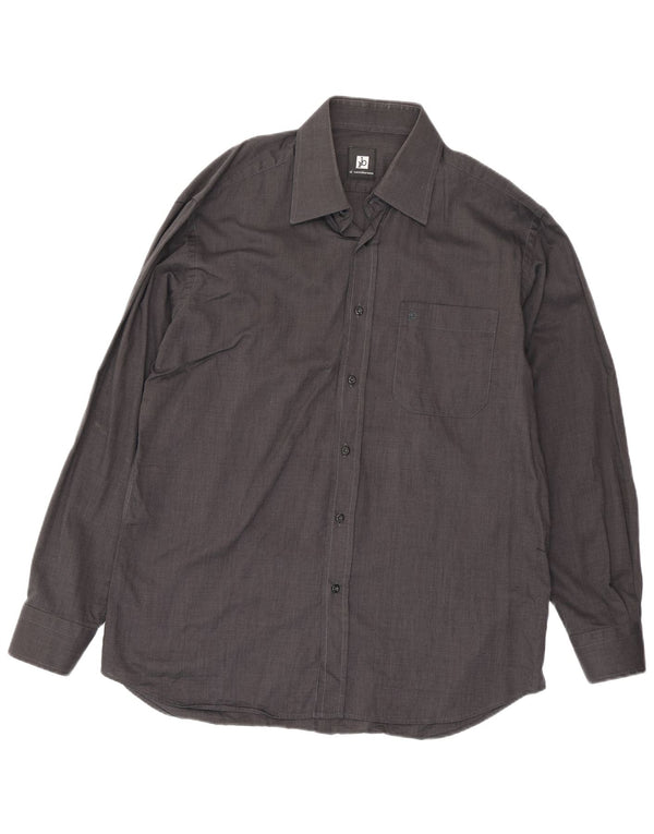 Roccobarocco Mens Shirt Size 40 15 3/4 Medium Grey Cotton