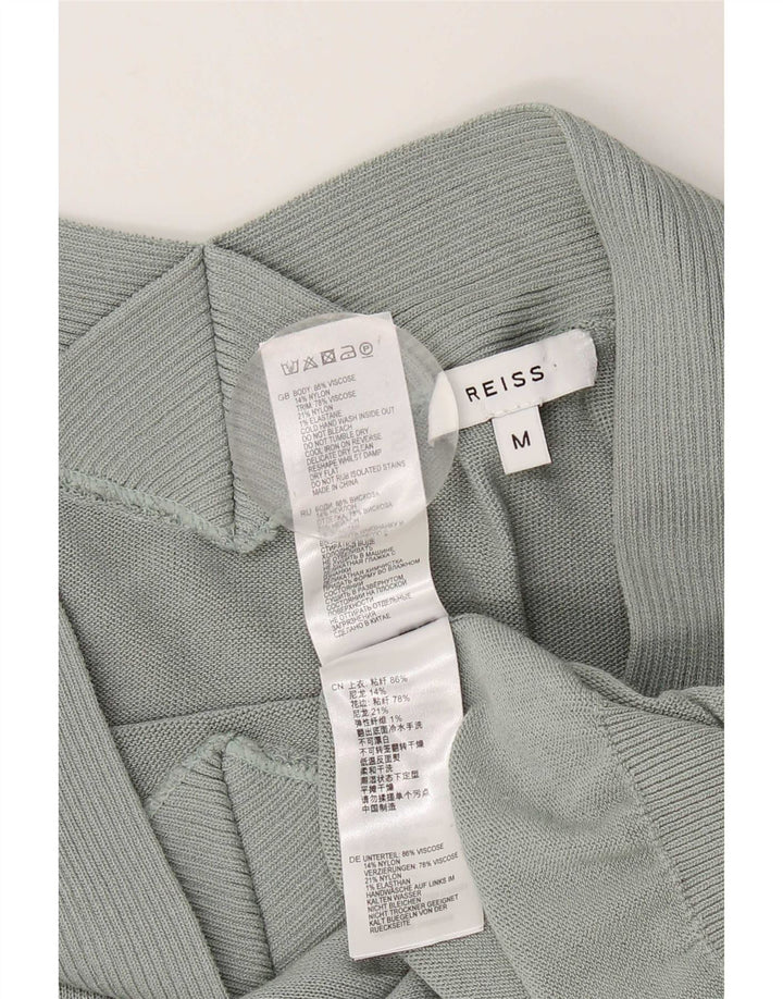 Reiss Dame Off Shoulder Jumper UK 14 Medium Green Viscose