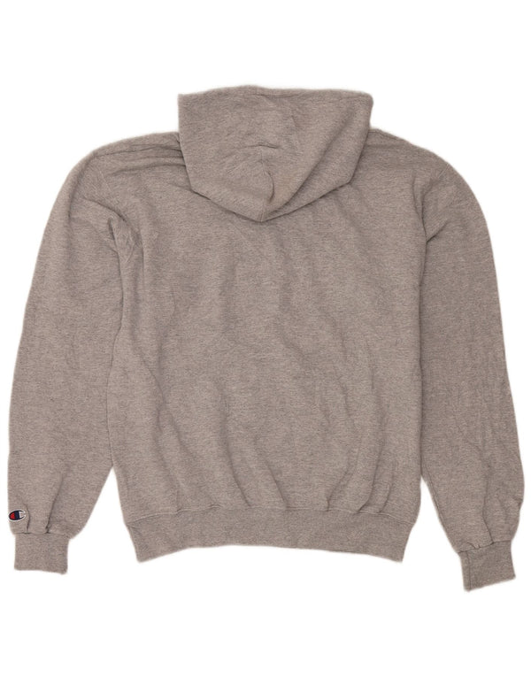Jumper masculino com capuz gráfico Champion, algodão manchado cinza médio