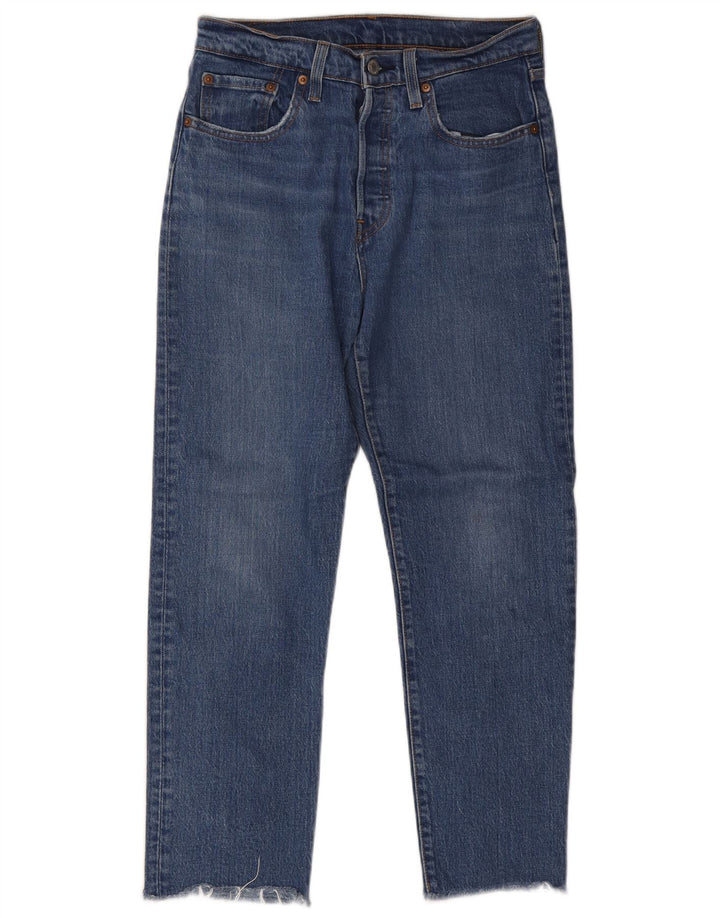 Levi's Womens 501 Straight Jeans W27 L26 Blue Cotton