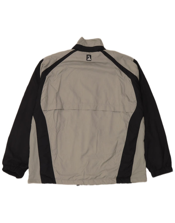 Lotto Herren-Trainingsanzugoberteil, Jacke, 3XL, graues Colourblock-Polyester