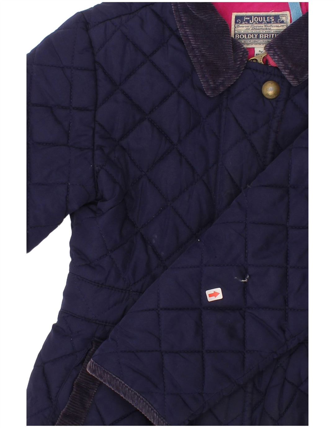 Joules Girls Quilted Jacket 3-4 Years Navy Blue Polyester