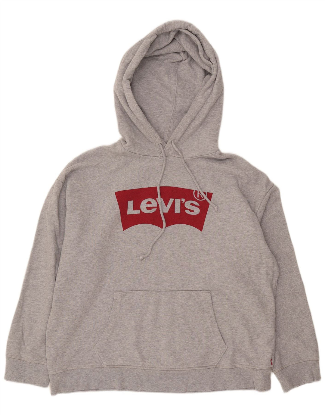 Suéter com capuz gráfico masculino LEVI'S grande algodão cinza