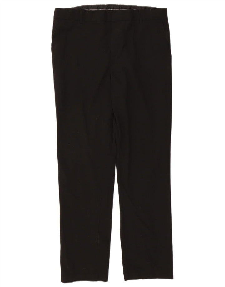 Marks & Spencer Mens Straight Suit Trousers W34 L29 Black