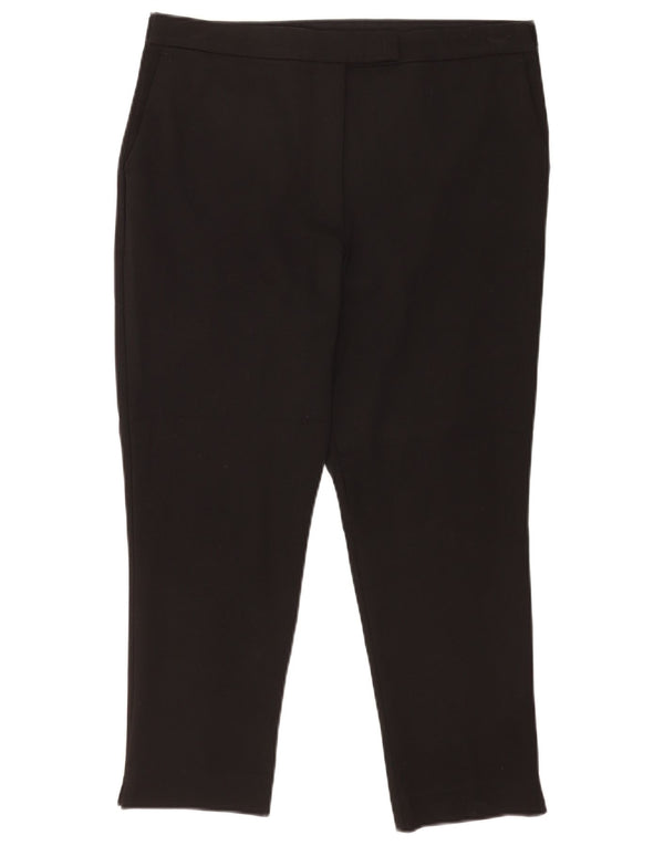 Marks & Spencer Womens Slim Cropped Trousers UK 16 Large W34 L24 Black