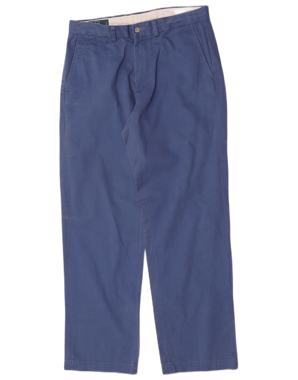 Pantaloni chino dritti da uomo Polo Ralph Lauren W32 L32 in cotone blu
