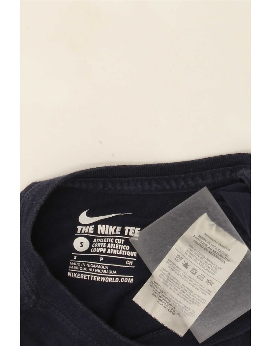 Nike Mens Athletic Cut T-Shirt Top Small Navy Blue Cotton