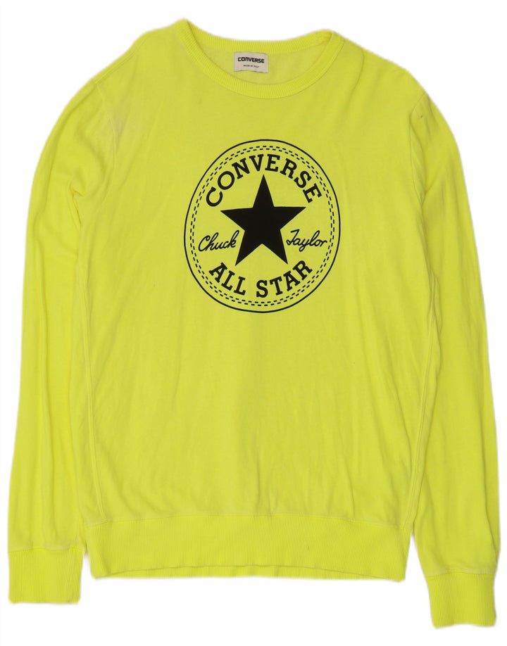 Converse Mens Chuck Taylor Graphic Sweatshirt Jumper Medium Yellow Cotton
