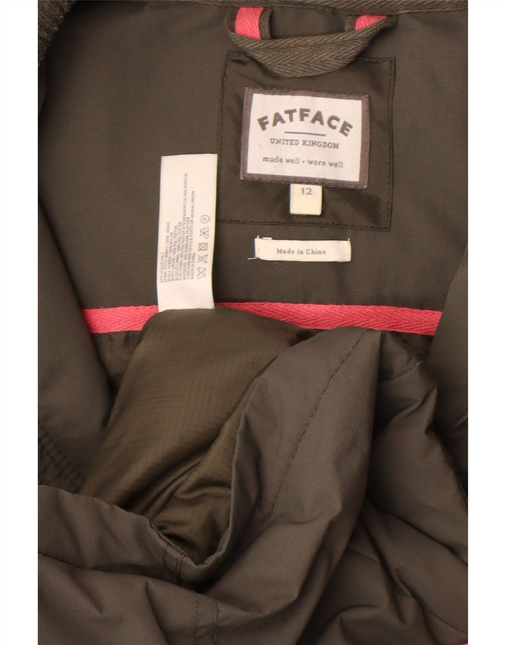 Fat Face Womens Hooded Padded Coat UK 12 Medium Khaki Nylon