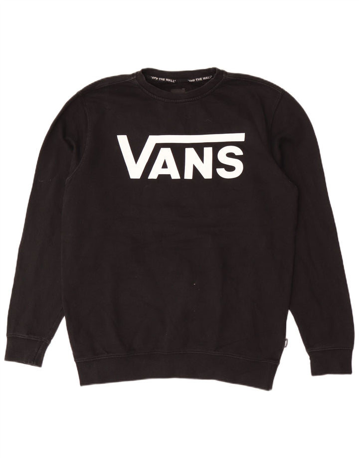 Felpa grafica da uomo Vans, maglione, cotone nero medio