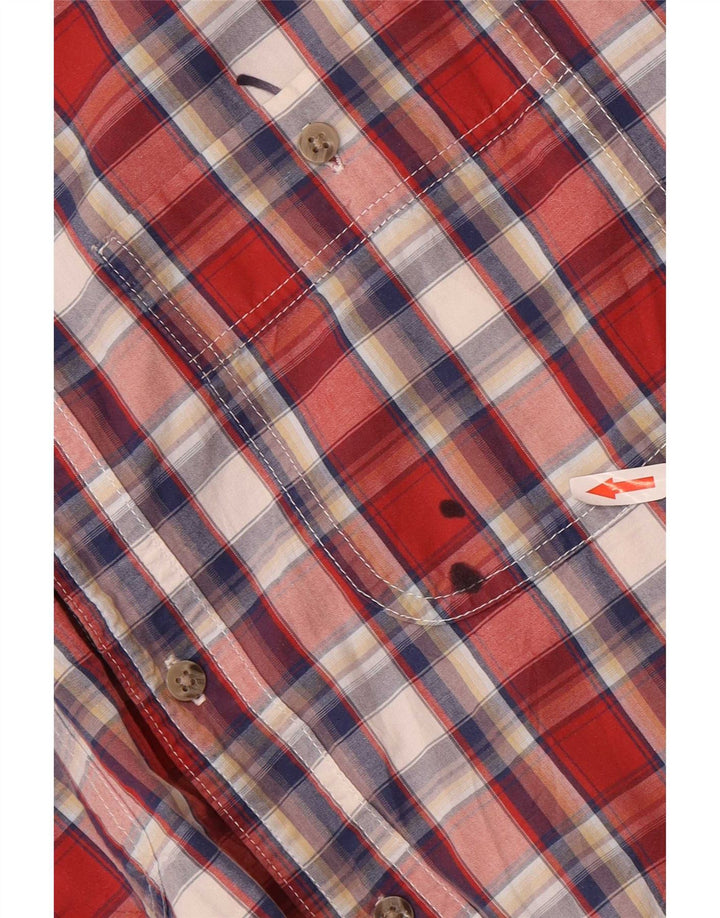 Wrangler Chemise à manches courtes pour homme XL en coton à carreaux rouges