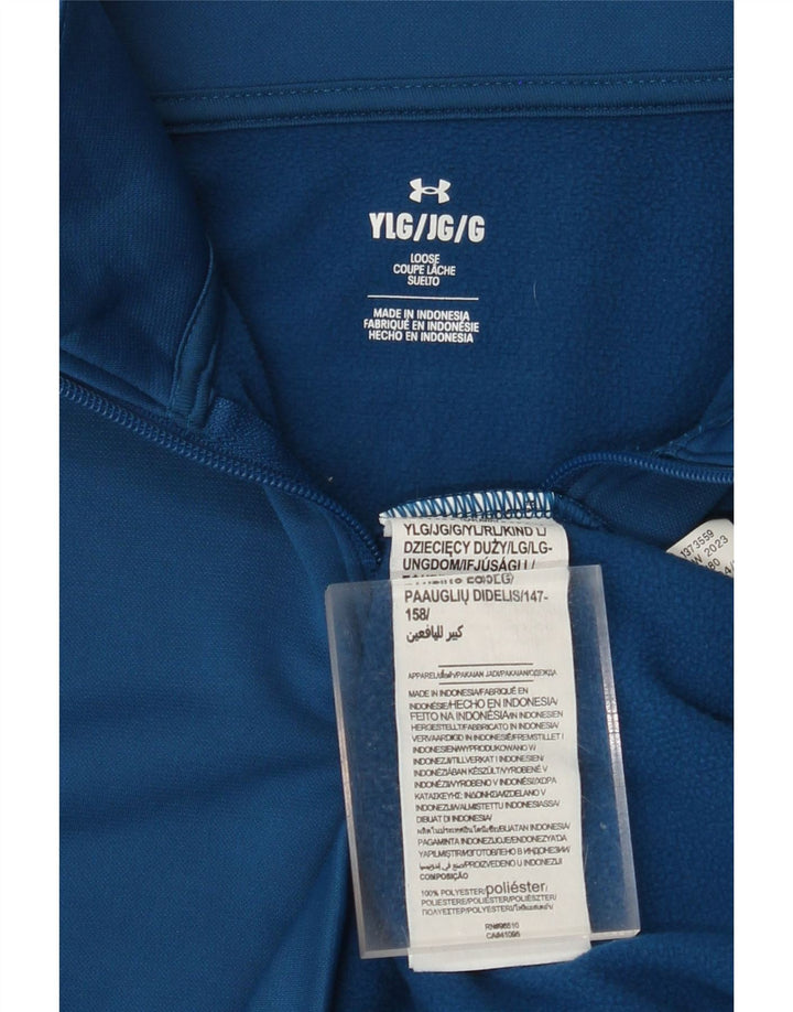UNDER ARMOUR Drenge Zip Neck Sweatshirt Jumper 11-12 år Stor Blå