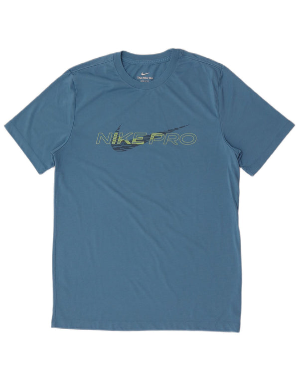 T-shirt grafica Nike Dri Fit da uomo, blu medio