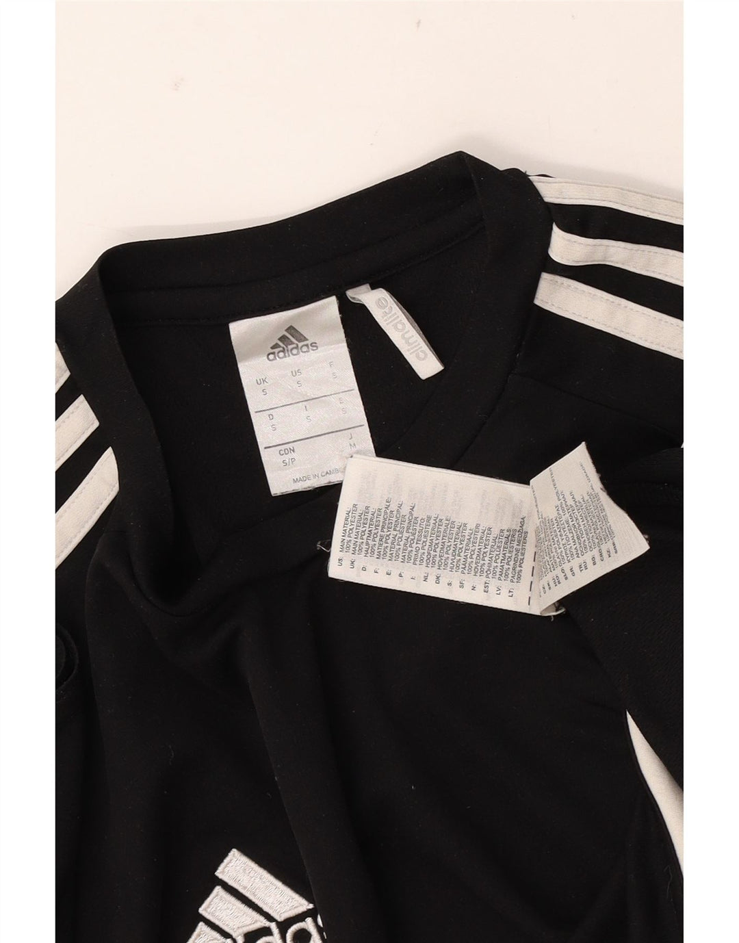 ADIDAS Mens Climalite T-Shirt Top Small Black Colourblock Polyester