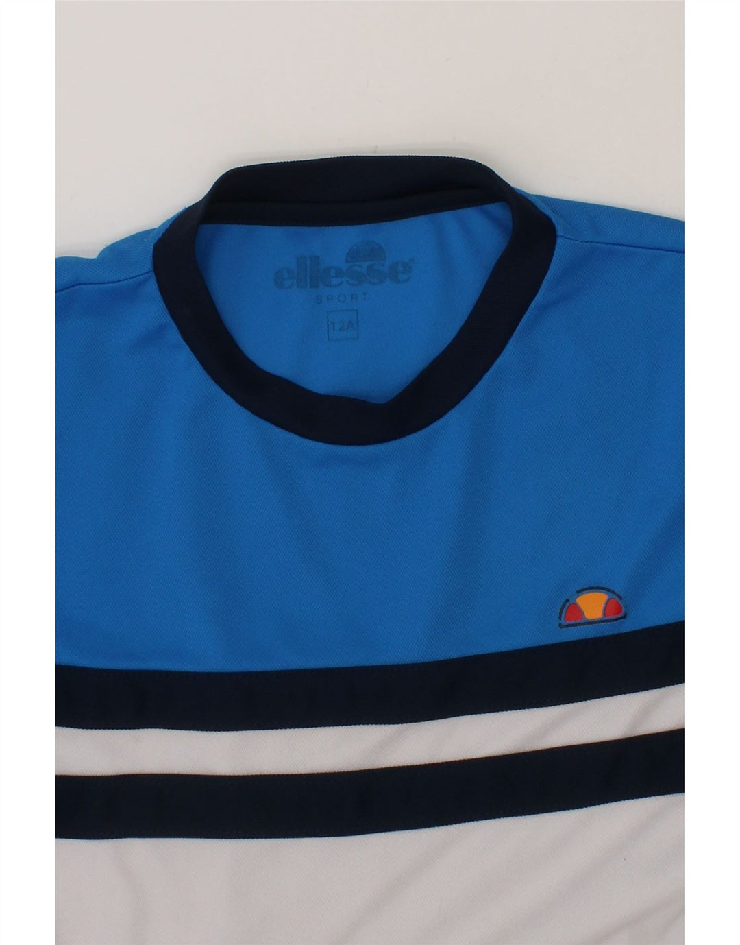 ELLESSE Boys T-Shirt Top 11-12 Years Blue Colourblock Vintage Ellesse and Second-Hand Ellesse from Messina Hembry 