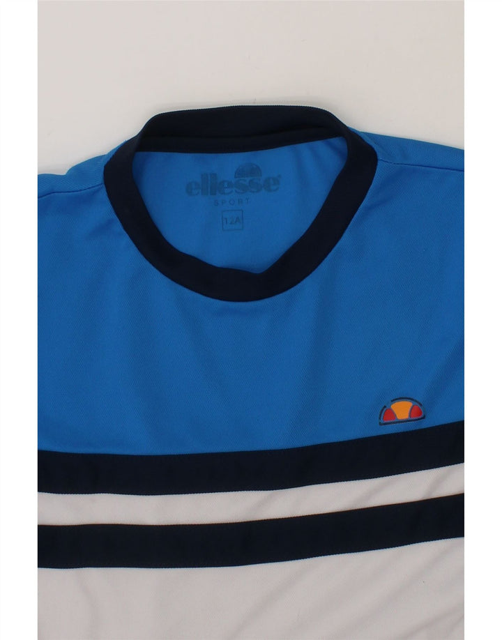 ELLESSE Boys T-Shirt Top 11-12 Years Blue Colourblock Vintage Ellesse and Second-Hand Ellesse from Messina Hembry 