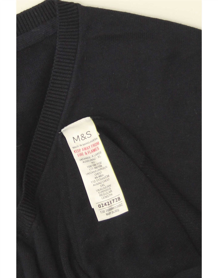 Marks & Spencer Mens Vest Tank Top XL Navy Blue Cotton