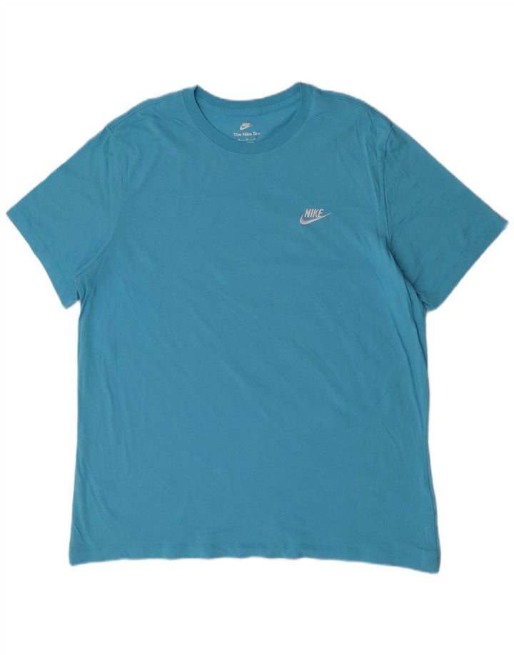 Nike herre T-shirt top XL blå bomuld