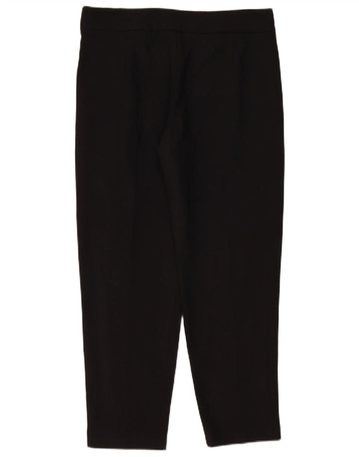 French Connection Womens Cropped Trousers UK 12 Medium W32 L26 Black