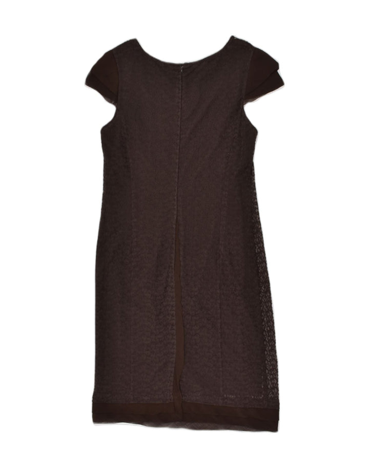 MARINA RINALDI Womens Lace Shift Dress Size 21 Small Brown Polyamide | Vintage Marina Rinaldi | Thrift | Second-Hand Marina Rinaldi | Used Clothing | Messina Hembry 