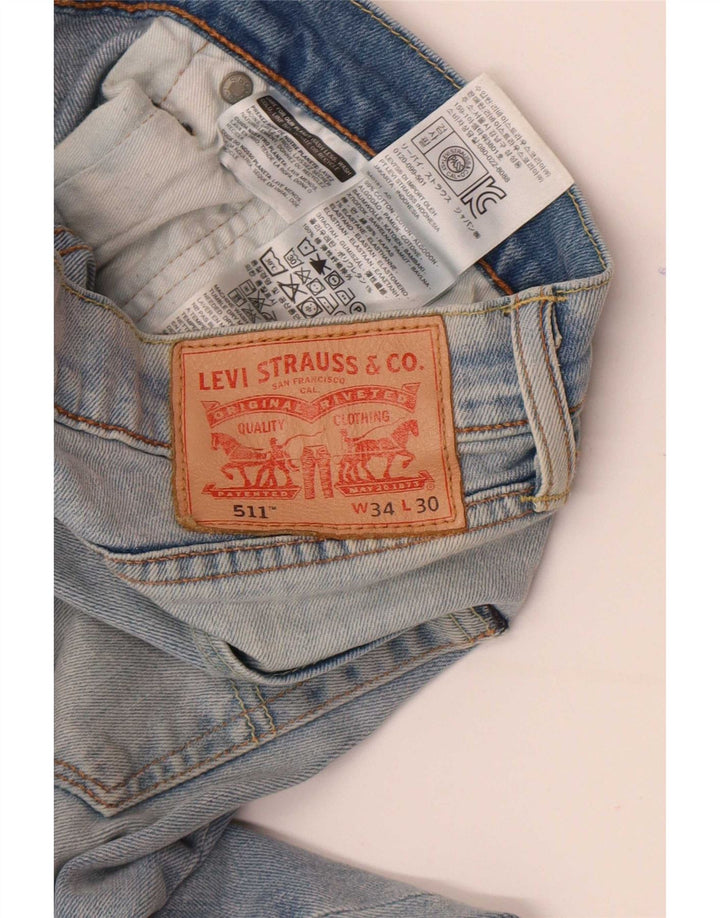 Męskie jeansy Levi's 511 Slim W34 L30 Niebieska bawełna