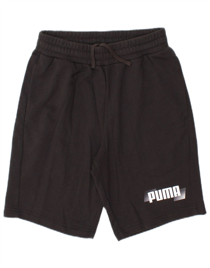 Puma Short de sport graphique pour homme, petit, noir, coton
