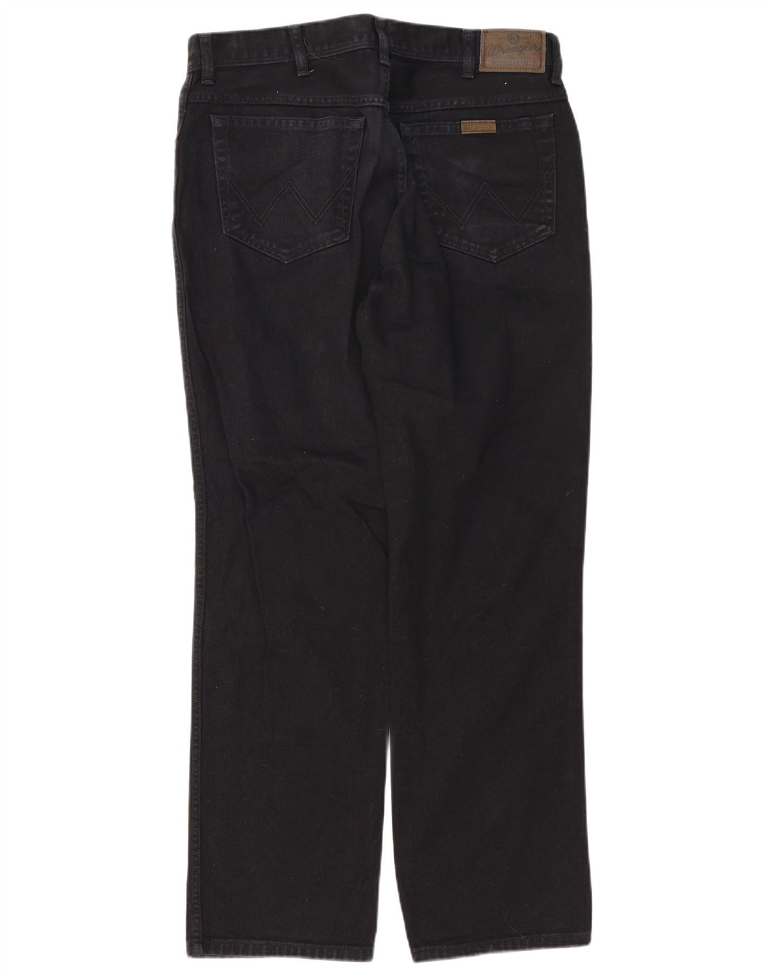 Wrangler Mens Regular Fit Straight Jeans W36 L32 Black Cotton