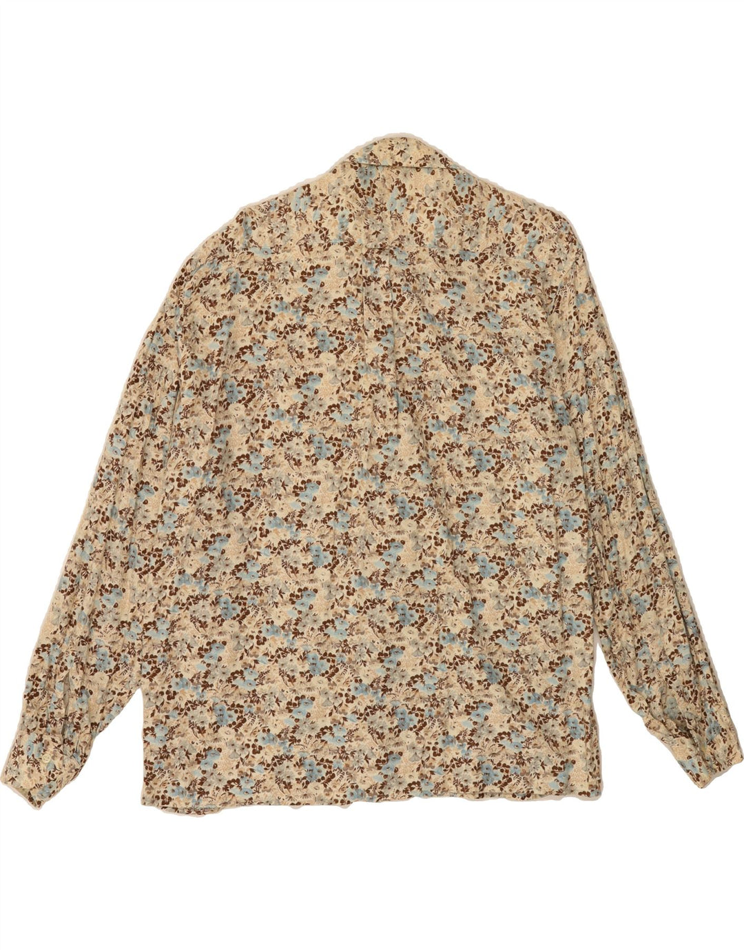 BENETTON Mens Flannel Shirt Large Beige Floral Vintage Benetton and Second-Hand Benetton from Messina Hembry 