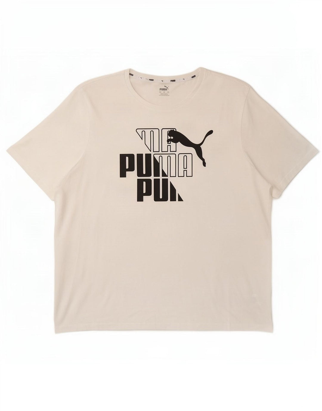 Puma Mens Graphic T-Shirt Top 2XL White Cotton