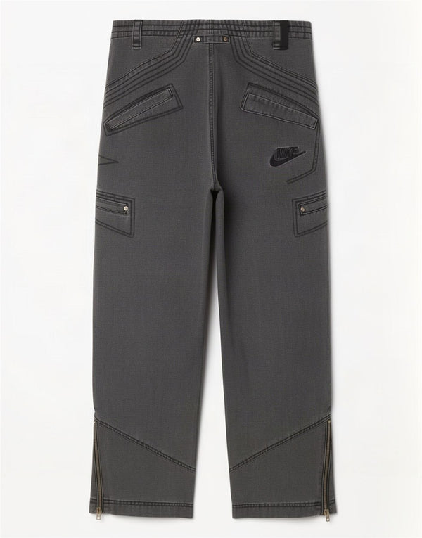 Nike Womens Graphic Loose Jeans UK 10 Small W32 L31 Graue Baumwolle