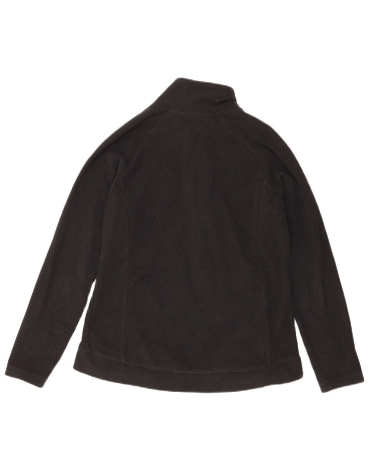 Columbia Womens Zip Neck Fleece Jumper UK 14 Large Black Polyester