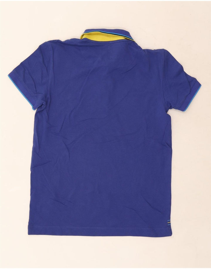 Gas Mens Polo Shirt Small Blue Striped Cotton