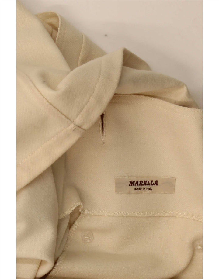 Jaqueta blazer feminina Marella com peito duplo Reino Unido 14 grande bege