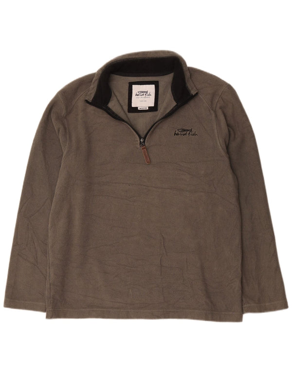 Weird Fish Mens Zip Fleece Jumper Medium Grey Polyester