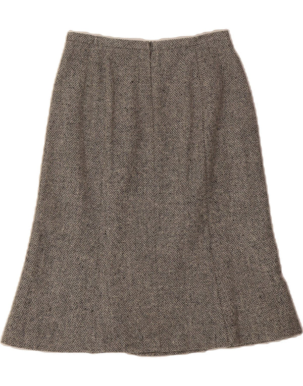 GERRY WEBER Womens Midi Skirt UK 12 Medium W28  Grey Herringbone Acetate
