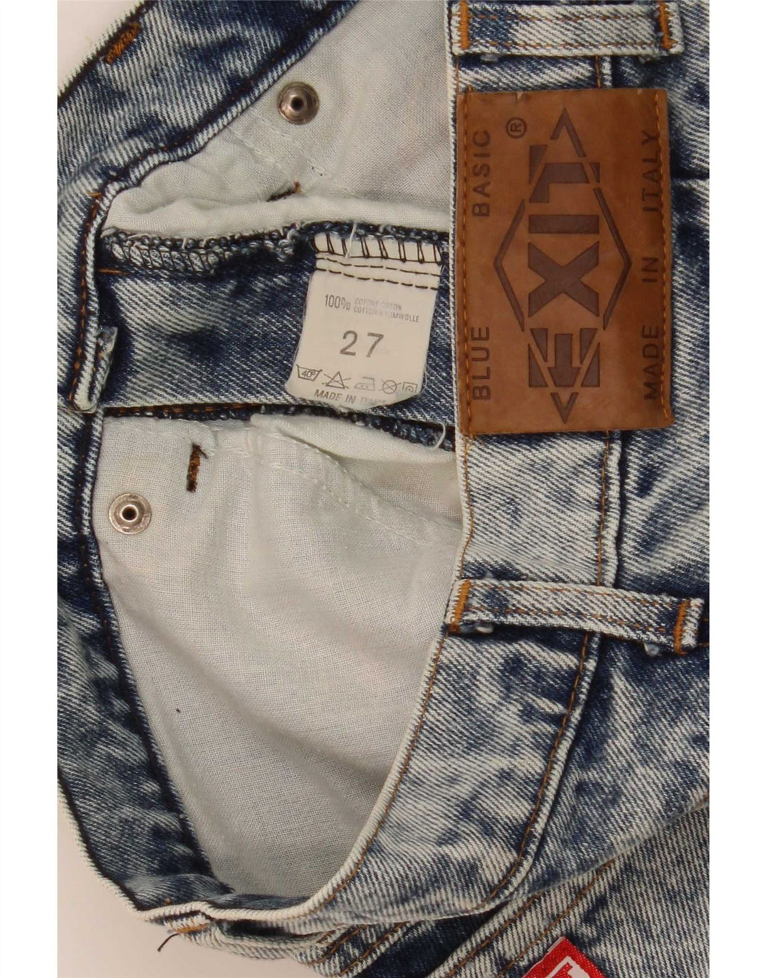Vintage Womens Denim Skirt W27 Small Blue Cotton